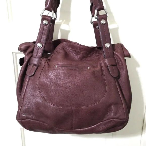 NEW B Makowsky Western Brown 100% Leather Shoulder Bag Purse Magnet Zip Close - Picture 4 of 13